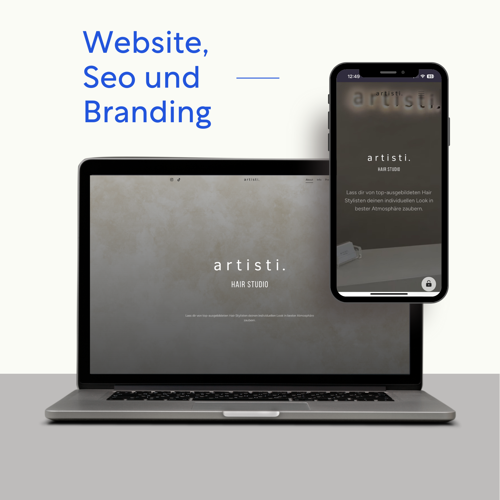 artisti. Hairstudio – Website und Branding